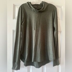 Gaiam Activewear Sage Green Hooded Long-sleeve Tee. Size large.